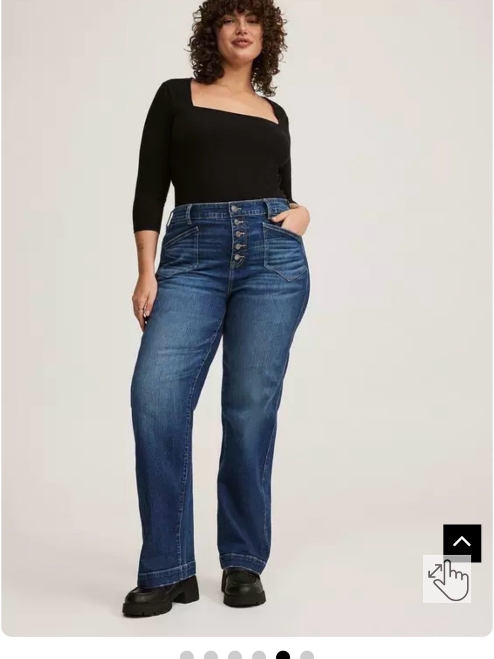torrid Dark Blue High-Rise Wide Leg Button fly Jeans